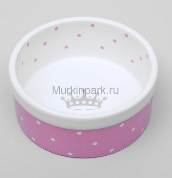 Миска керамическая "Корона" , 400 мл, розовая