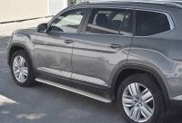 VOLKSWAGEN TERAMONT 2017- Пороги труба d42 с листом (Лист нерж, проф.нерж) (вариант 3) VTML-0029933