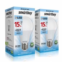 Лампа светодиодная A60-15W-4000K-E27, SMARTBUY