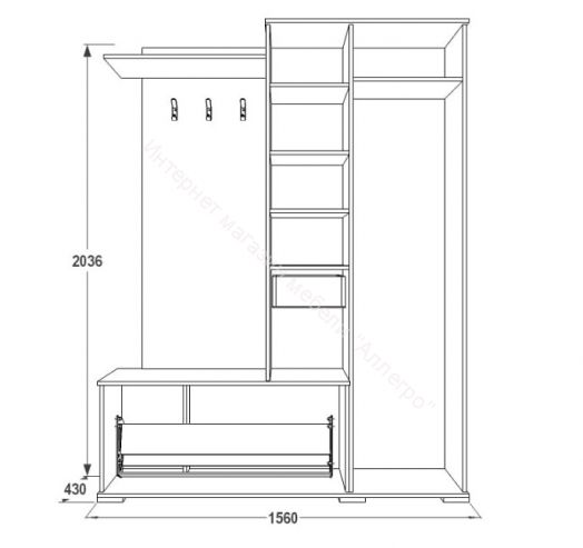 Прихожая "Саша 6" Правая