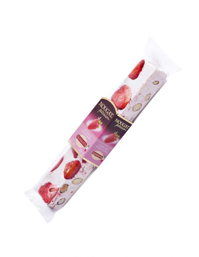 Торроне с клубничным кремом 100 г, Torrone con la crema di fragola, Quaranta, 100 g