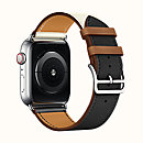 Ремешок Apple Watch Hermès Black/White/Gold Leather Single Tour