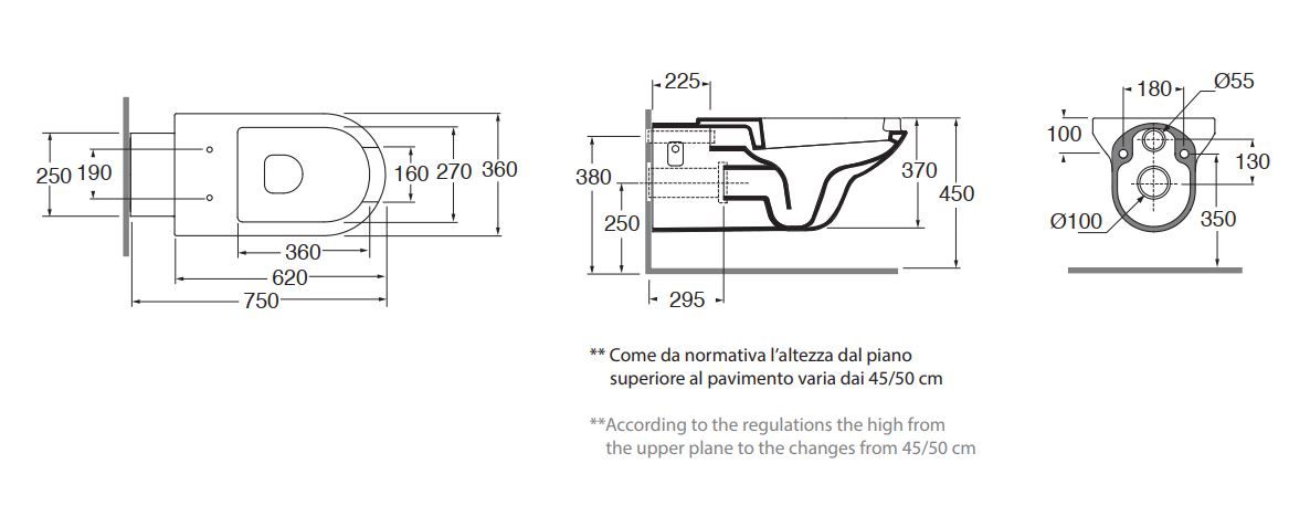 Подвесной унитаз Azzurra Thin THVCSP000010 схема 1