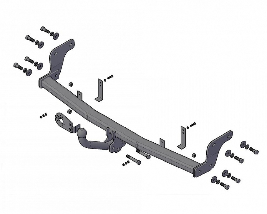 Фаркоп для Kia Rio хетчбек 2011- твердое крепление шара