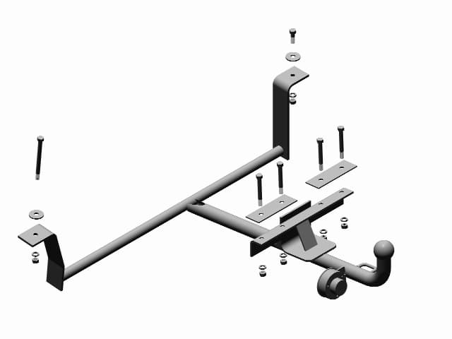 Фаркоп Трейлер ГАЗ 3110 Волга пластиковый бампер, 31105 сварное креп