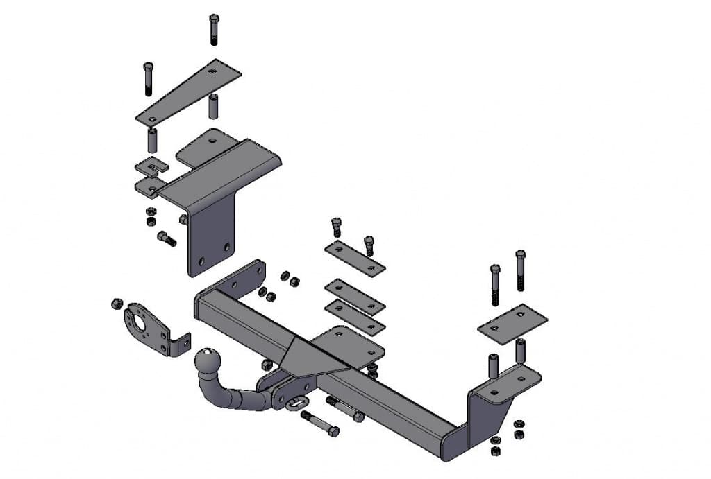 Фаркоп Трейлер ВАЗ 2172 Приора хэтчбек 2013- крепление шара на двух