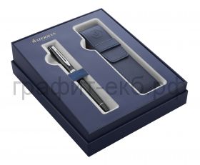 Набор Waterman Ручка перьевая Expert GIFT 20 Black Laque CT+ чехол для ручки 2122197