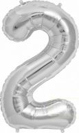 Цифра "2" фольгированная (40/102) Slim серебро