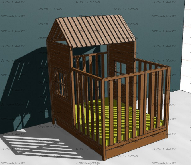 Кровать Домик угловой Butterfly №11-dubble