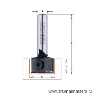 Фреза прямая пазовая со сменными ножами HM Z2 S 8 D 19 x 12 RH CMT 655.190.11