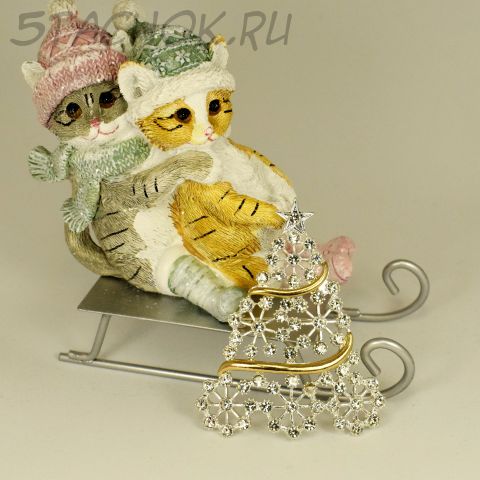 Брошь "Елочка-снежинка" (США)