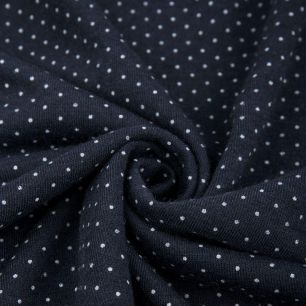 Трикотаж с принтом "Горошек" - темно-синий 50х37