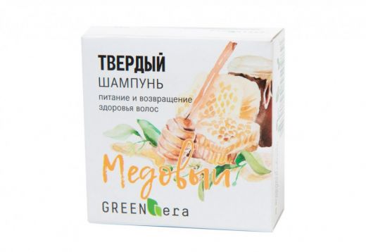 Green Era Твердый шампунь Медовый, восстановление здоровья волос