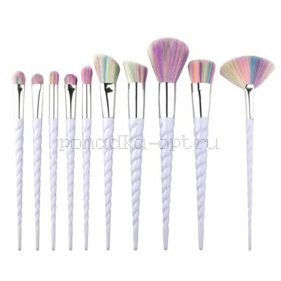 10pcs Unicorn Makeup Brush Set Pink White Foundation Blending Powder Eye shadow Make Up Brushes Cosmetic Beauty Make Up Tools DF