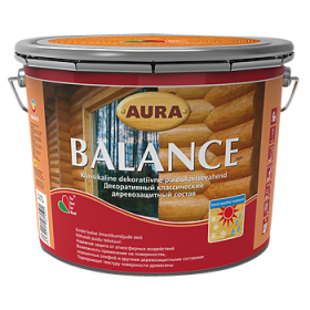 Декоративно-Защитное Средство Aura Wood 9л Balance для Деревянных Поверхностей