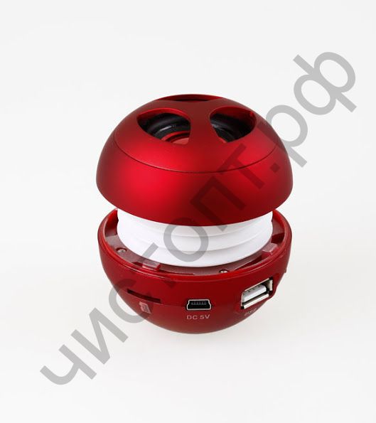 Портативная колонка Smartbuy WASP, красн, MP3 с microSD и USB,радио FM, встроен. аккум., резонатор(арт.SBS-2500)