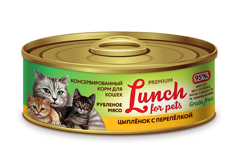 Цыплёнок с перепёлкой "Lunch for pets" 100 гр.