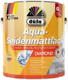 Эмаль Универсальная Dufa Aqua-Seidenmattlack 0.75л без Запаха, Полуматовая, Белая