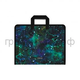 Папка А4+ ErichKrause Emerald Stardust на молнии с ручками 52848