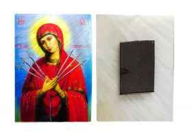 СЕМИСТРЕЛЬНАЯ. Магнитик на холодильник на перламутровой индийской ракушке