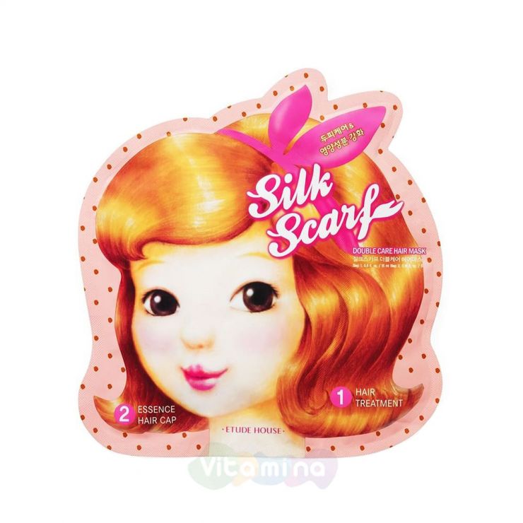 Etude House Восстанавливающая маска шапочка для волос Silk Scarf Double Care Hair Mask