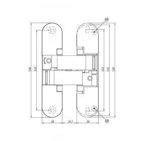 Скрытая петля Anselmi AN 141 3D (511) для дверей 38 мм со смещением