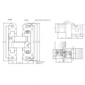 Скрытая петля Anselmi AN 141 3D (513) для дверей 45 мм со смещением