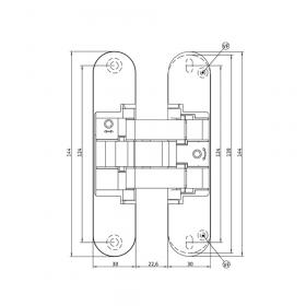 Скрытая петля Anselmi AN 161 3D (514) для дверей 40 мм со смещением