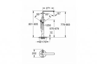 Yerdən vanna və rakovin üçün smesitel GROHE Lineare New, xrom (23792001)