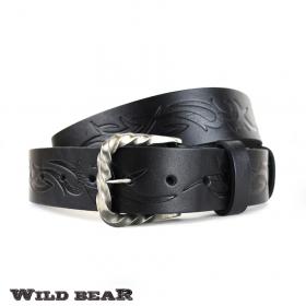 Ремень WILD BEAR RM-053f Black Premium (в деревянном футляре)