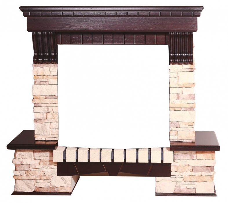 InterFlame Экстер Альпина под Panoramic 25 FX (тёмный дуб; венге; бежевый с патиной)