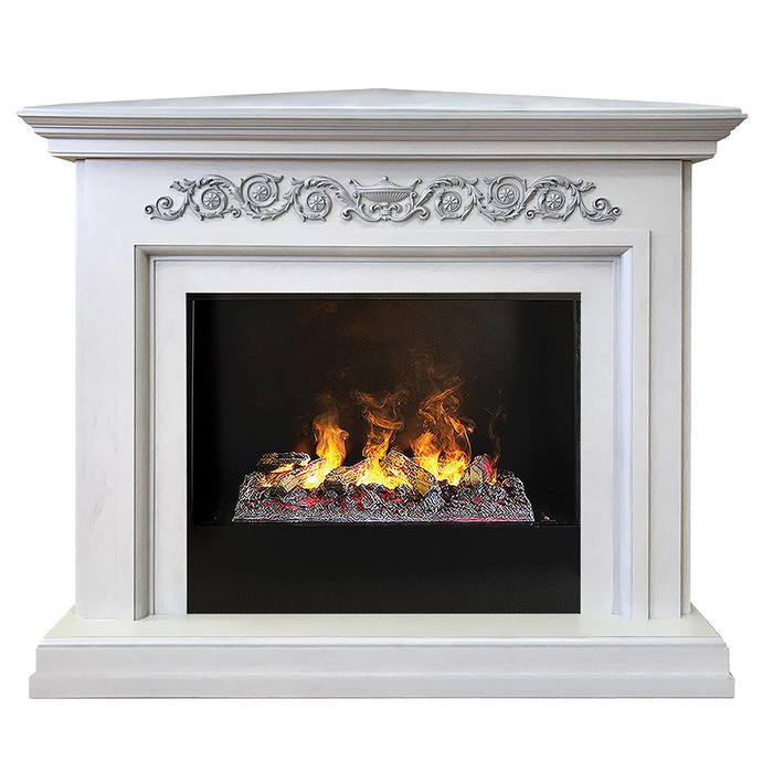 Real-Flame Leticia Corner 26 WT с очагом Black вставка + 3D Cassette 630