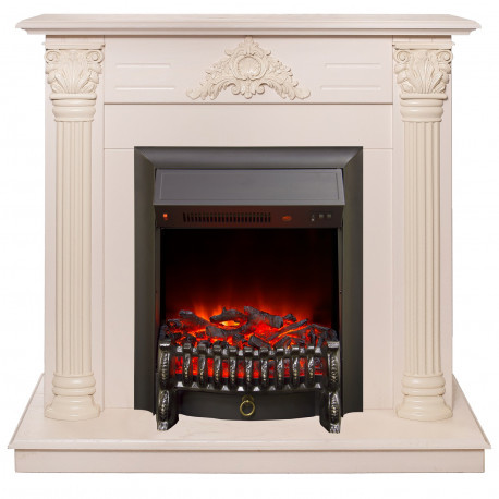 Real-Flame Stefania STD/EUG WT с очагом "Fobos s Lux BL/BR, Majestic s Lux BL/BR"