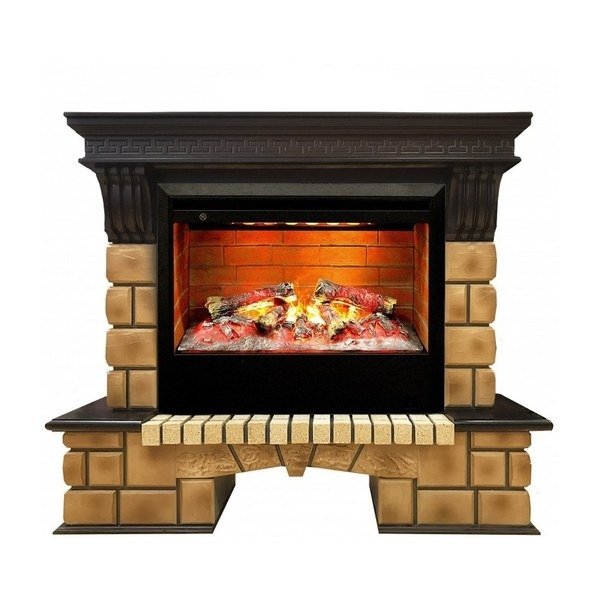 Real-Flame Stone Brick 26 с очагом 3D Helios 26