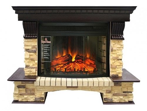 Royal Flame Pierre Luxe угл. сланец с очагом Dioramic 25 (Темный дуб)