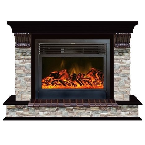 Glenrich Панорама 28 (New flame) камень-Грот цветной/цвет-Венге Glenrich Панорама 28 (New flame) камень-Грот цветной/цвет-Венге