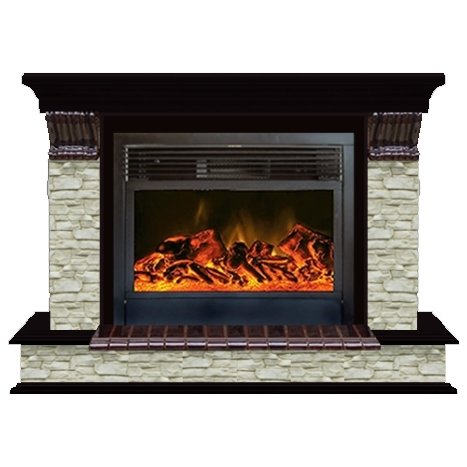 Glenrich Панорама 28 (New flame) камень-Грот однотонный/цвет-Венге Glenrich Панорама 28 (New flame) камень-Грот однотонный/цвет-Венге