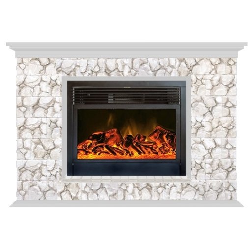 Glenrich Пафос 28 (New flame) камень-Карелия/цвет-Беленный дуб Glenrich Пафос 28 (New flame) камень-Карелия/цвет-Беленный дуб