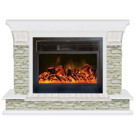 Glenrich Панорама 28 (New flame) камень-Грот однотонный/цвет-Белый Glenrich Панорама 28 (New flame) камень-Грот однотонный/цвет-Белый