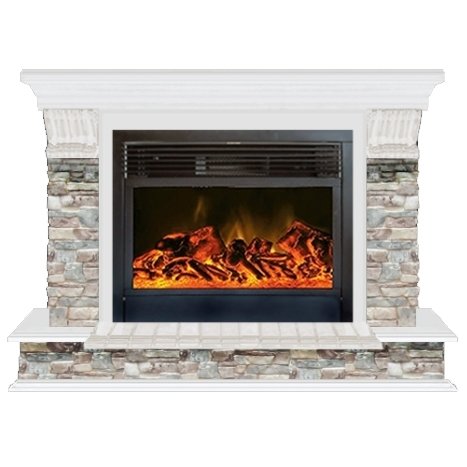 Glenrich Панорама 28 (New flame) камень-Грот цветной/цвет-Белый Glenrich Панорама 28 (New flame) камень-Грот цветной/цвет-Белый