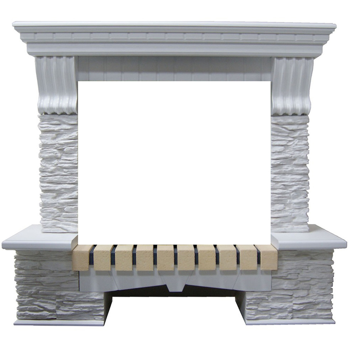 InterFlame Экстер Сланец Под очаг Panoramic 25-30 LED цвет (бежевый с патиной)