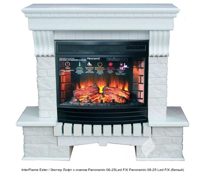 InterFlame Exter / Экстер Лофт с очагом Panoramic 08-25 LED FX