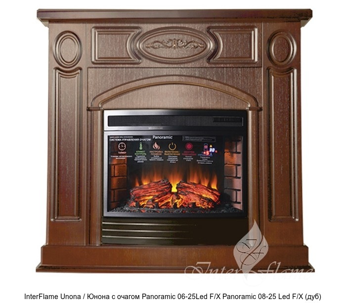 InterFlame Unona / Юнона с очагом Panoramic 08-25 LED FX InterFlame Unona / Юнона с очагом Panoramic 08-25 LED FX