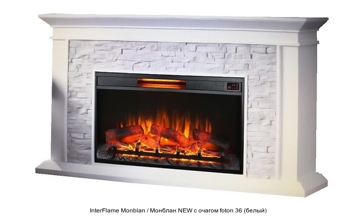 InterFlame Monblan / Монблан сланец с очагом Foton 36 LED FX QZ