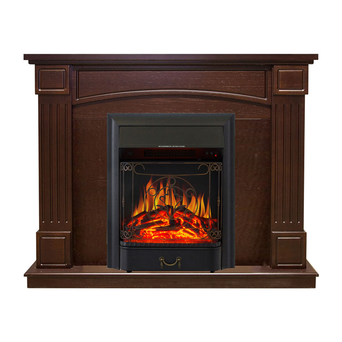 Royal Flame Boston Темный дуб с очагом Majestic FX Brass/Black