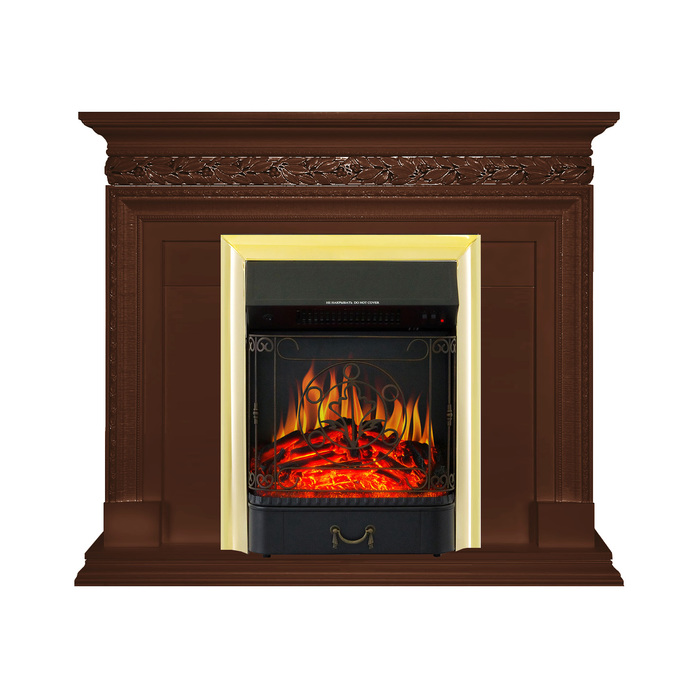 Royal Flame Valletta Темный дуб с очагом Majestic FX Brass/Black