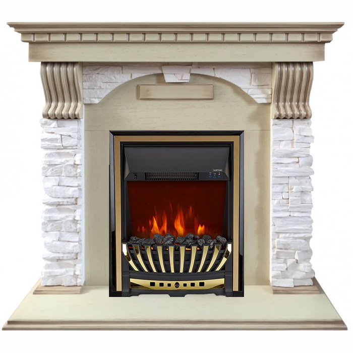 Royal Flame Dublin арочный сланец крем слоновая кость с очагом Aspen Gold