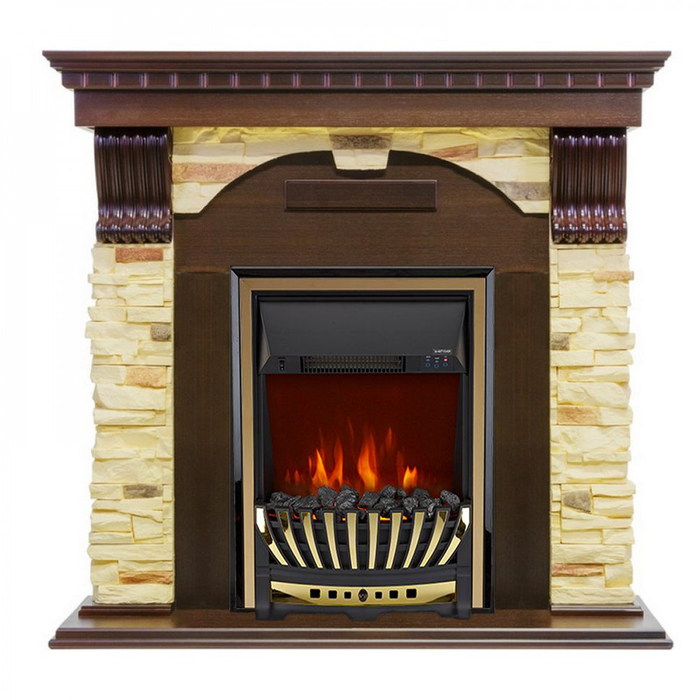 Royal Flame Dublin арочный сланец темный дуб с очагом Aspen Gold