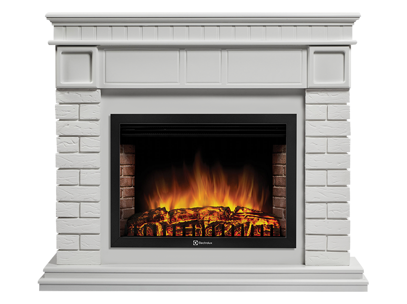 Electrolux Bricks 30 кирпич белый/белая эмаль с очагом 31 дюйм (EFP/P - 3020LS)