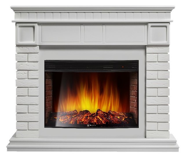 Electrolux Bricks 30 кирпич белый/белая эмаль с очагом 33 дюйма (EFP/P - 3320RLS)